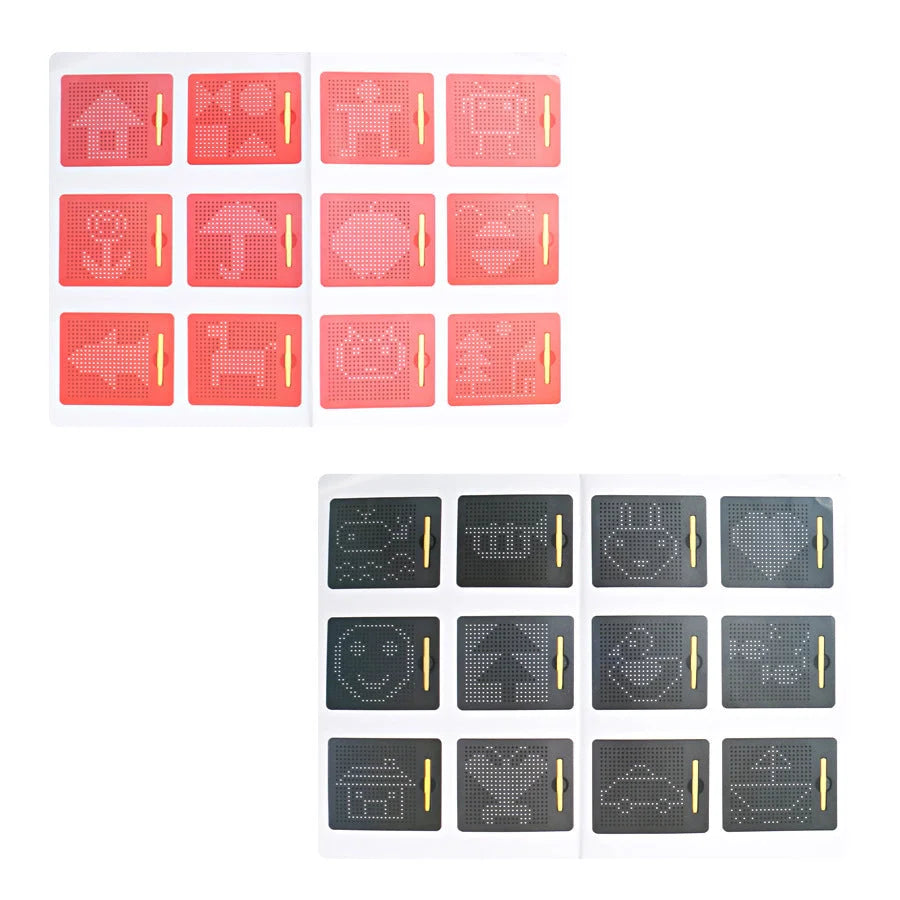 Children's magnetic drawing board with steel beads for creative play