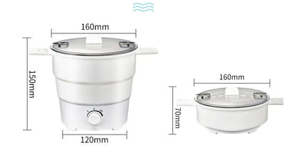 Compact mini noodle cooker with stainless steel body for dormitory and travel use