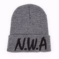 Unisex knitted winter beanie hat in black and grey colours all-size fit