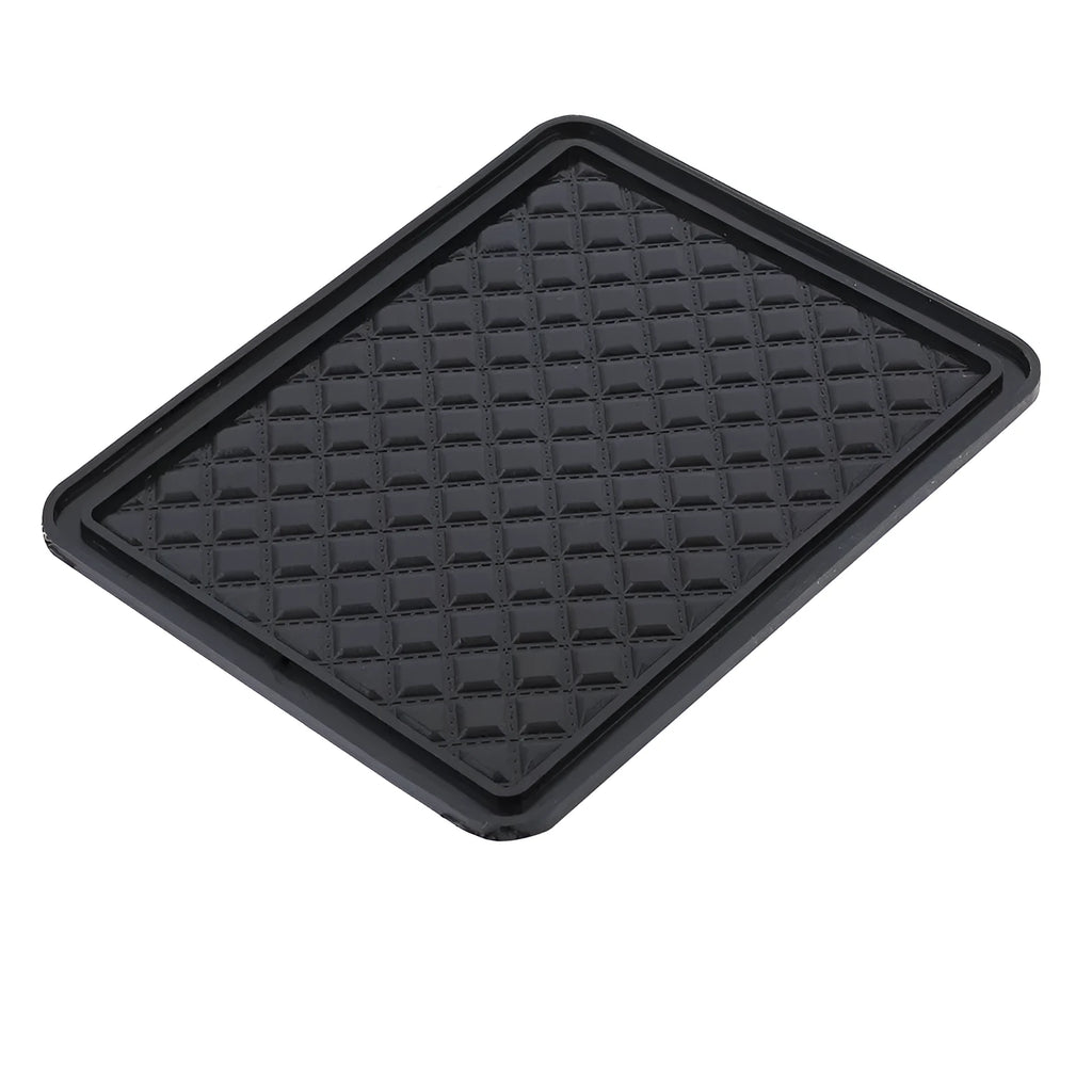 Lingge car anti-slip mat with diamond pattern on a dashboard, 18x14cm PVC mat for all car models