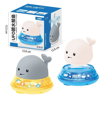Interactive LED whale bath toy with water spray and music for babies