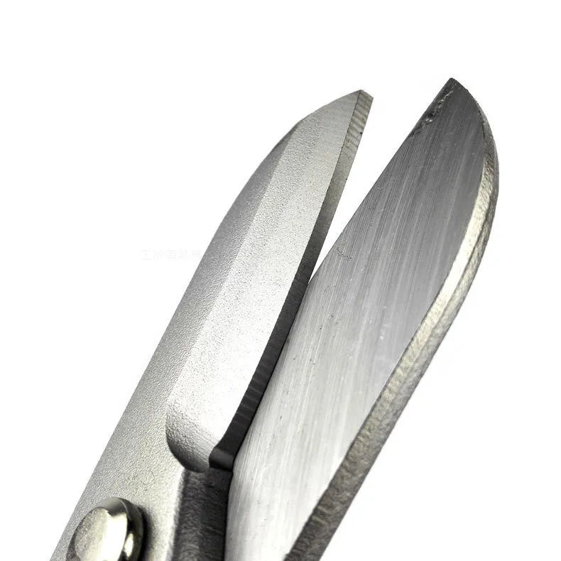 Yellow-handled high carbon steel barbed wire shears, 200mm long, on a workshop bench.