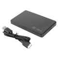 Black ABS SATA hard disk enclosure with USB 2.0/3.0 interface, 120x73mm