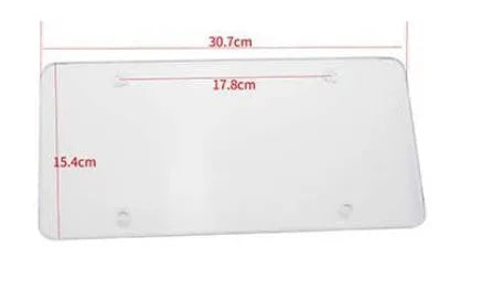 Transparent white heavy-duty acrylic car license plate frame set of two, 154mm x 307mm size