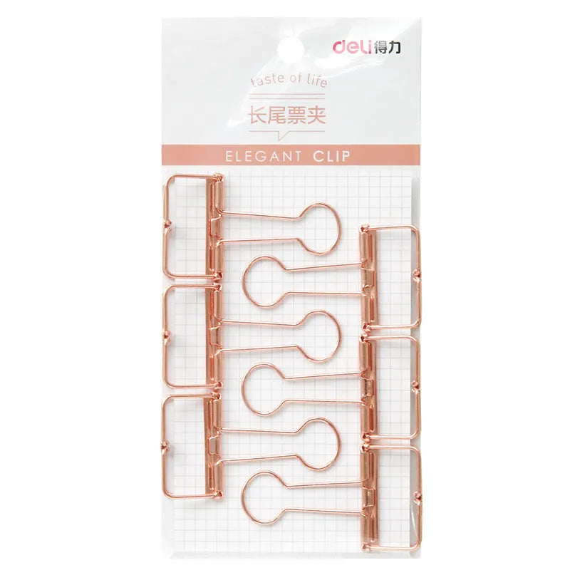 Rose gold metal binder set showing small and large sizes for ticket and test paper organisation