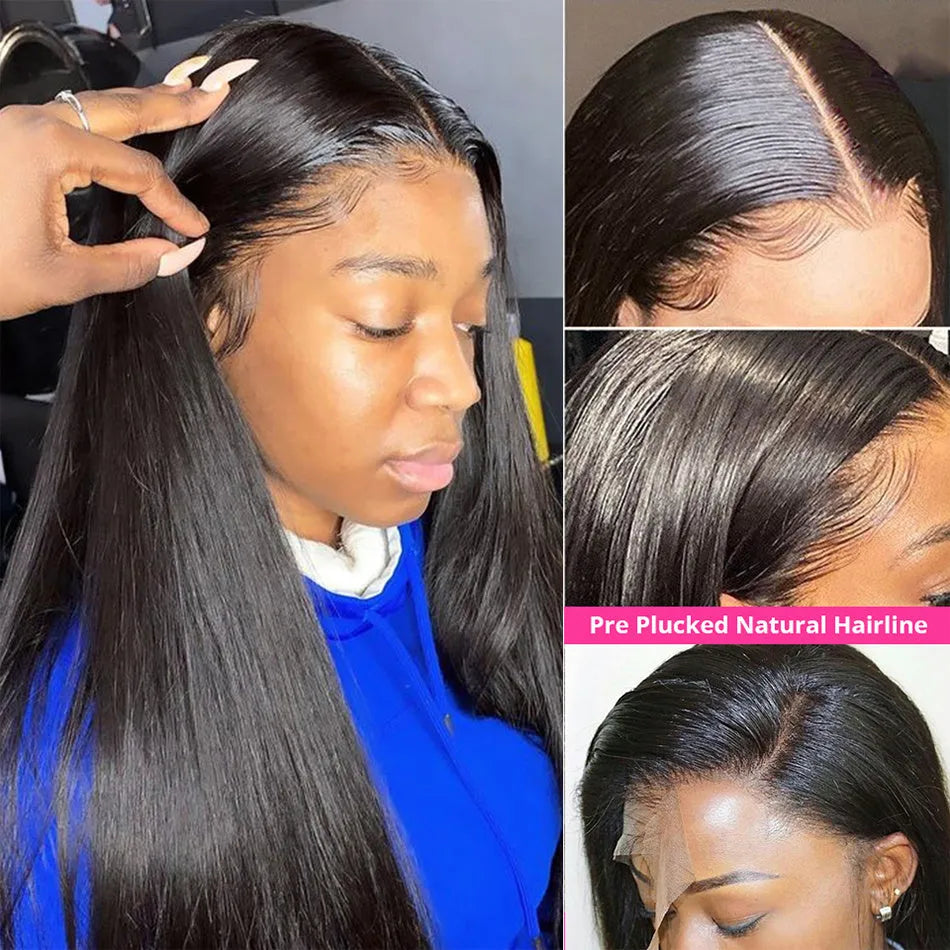 Black long straight hair chemical fibre wig, natural style, high temperature wire construction, suitable for any face shape