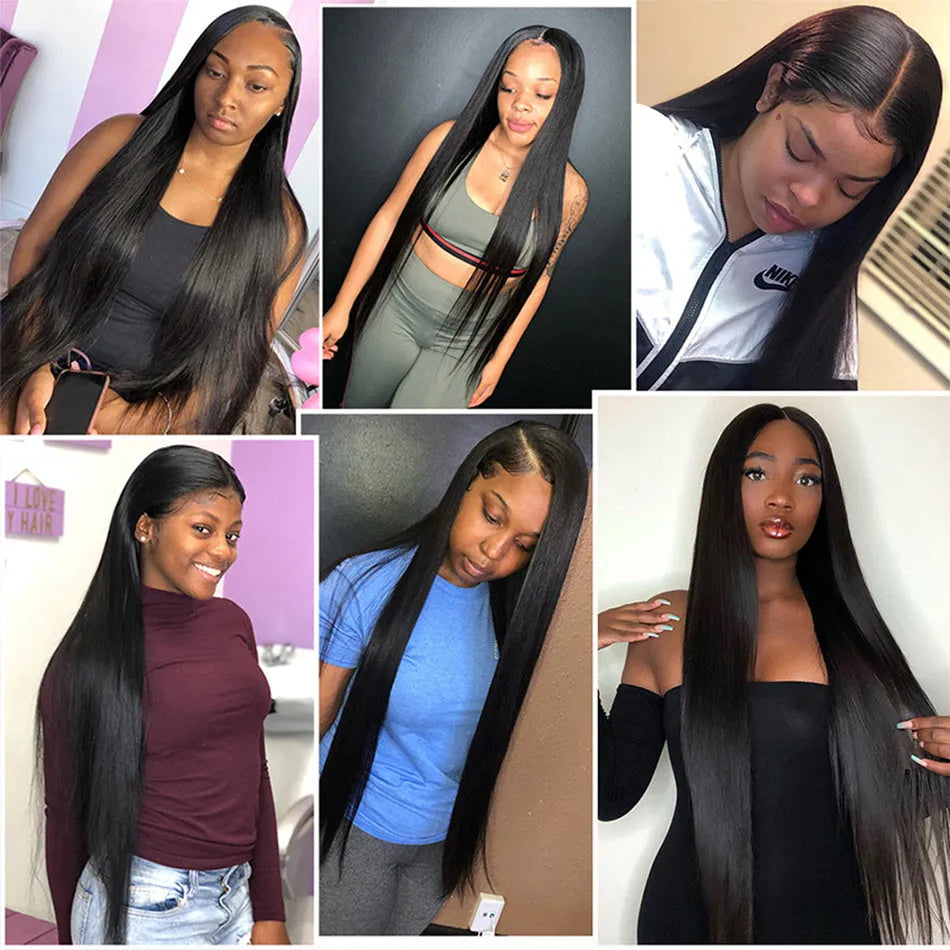 Black long straight hair chemical fibre wig, natural style, high temperature wire construction, suitable for any face shape