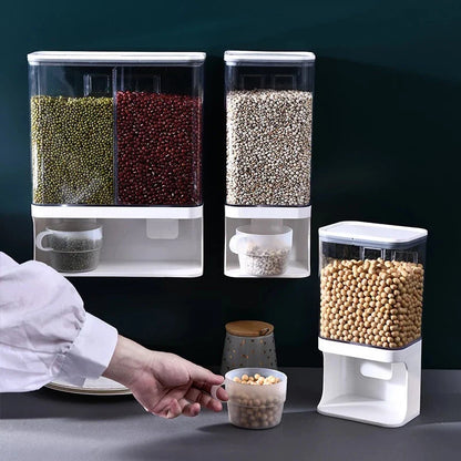 Wall-mounted, moisture-proof and insect-resistant transparent storage tank for organizing and protecting pantry items