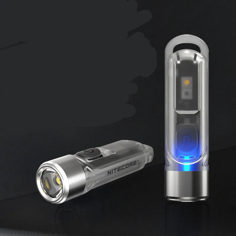 Green Nitecore TIKI USB rechargeable keychain emergency light with multiple LEDs