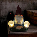 Solar LED resin dwarf garden statue with faceless old man design for outdoor decoration