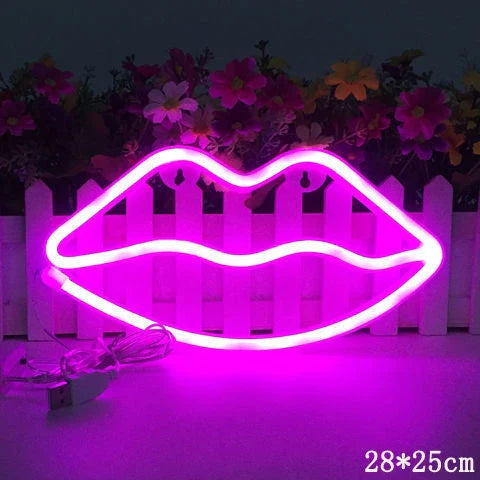 LED neon sign night light with USB and battery power options for home decoration
