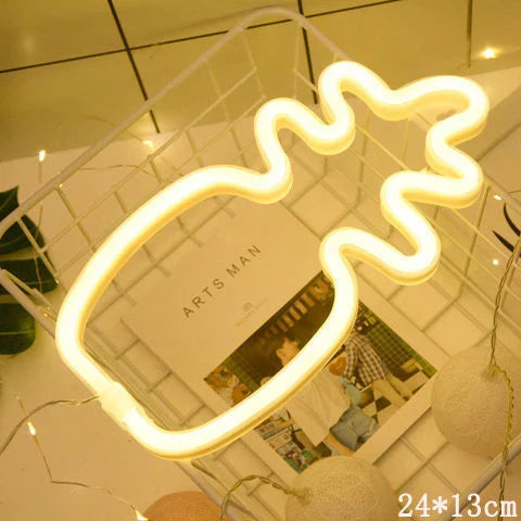 LED neon sign night light with USB and battery power options for home decoration