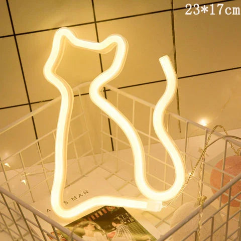 LED neon sign night light with USB and battery power options for home decoration