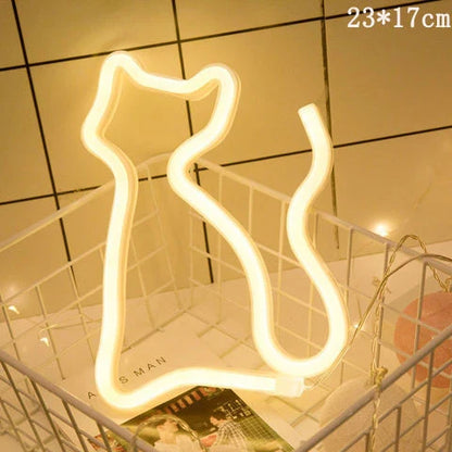 LED neon sign night light with USB and battery power options for home decoration