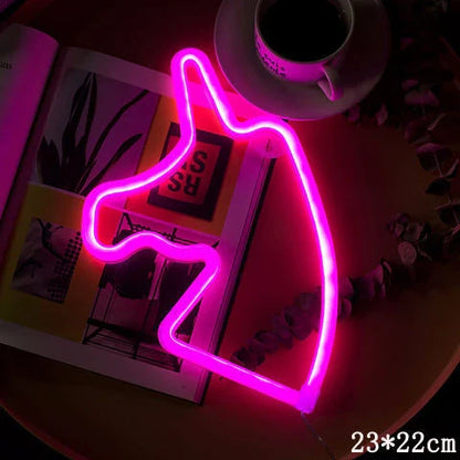 LED neon sign night light with USB and battery power options for home decoration