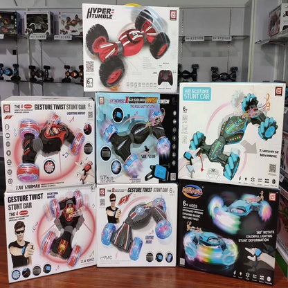 Global Funhood GW124 RC Remote Control Twist Stunt Car in action on rugged terrain