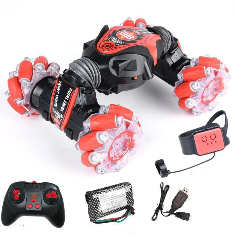 Global Funhood GW124 RC Remote Control Twist Stunt Car in action on rugged terrain