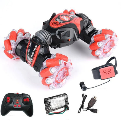 Global Funhood GW124 RC Remote Control Twist Stunt Car in action on rugged terrain
