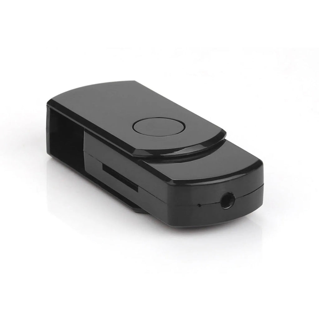 U03 Recording Rotary Card U Disk in black colour with plastic shell, showing rotary button and USB connector