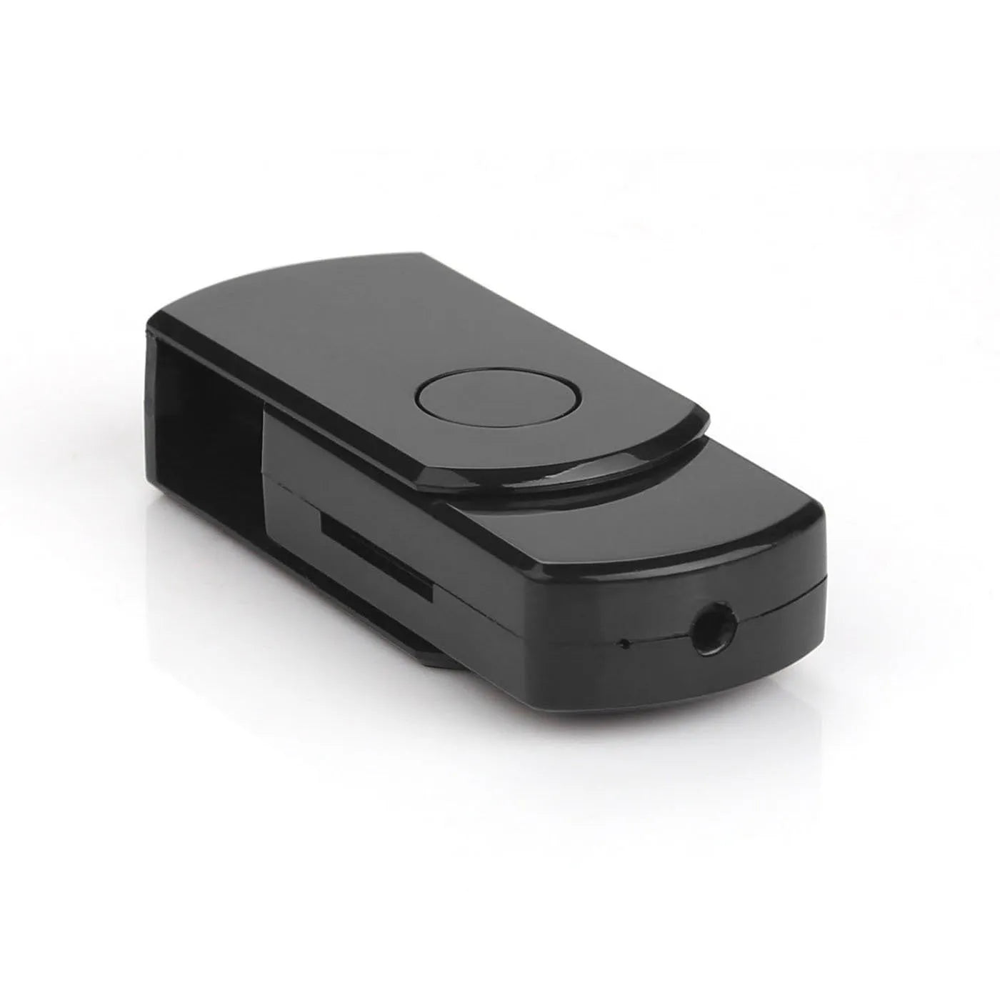U03 Recording Rotary Card U Disk in black colour with plastic shell, showing rotary button and USB connector
