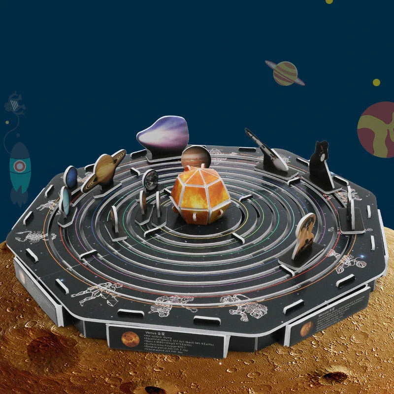 3D paper puzzle DIY solar system for kids, educational space toy