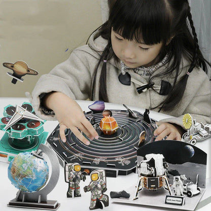 3D paper puzzle DIY solar system for kids, educational space toy