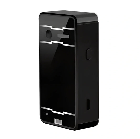 Black Bluetooth laser projection keyboard projecting 26 cm virtual QWERTY keys on desk with mouse function active