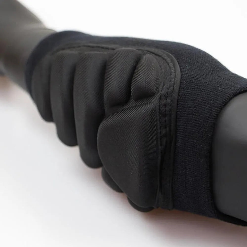 Black nylon spandex elbow pads with sponge padding for joint protection during military training and climbing