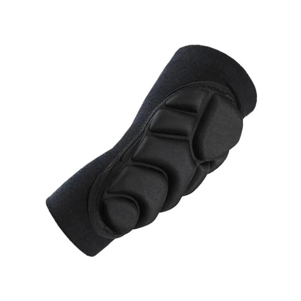Black nylon spandex elbow pads with sponge padding for joint protection during military training and climbing