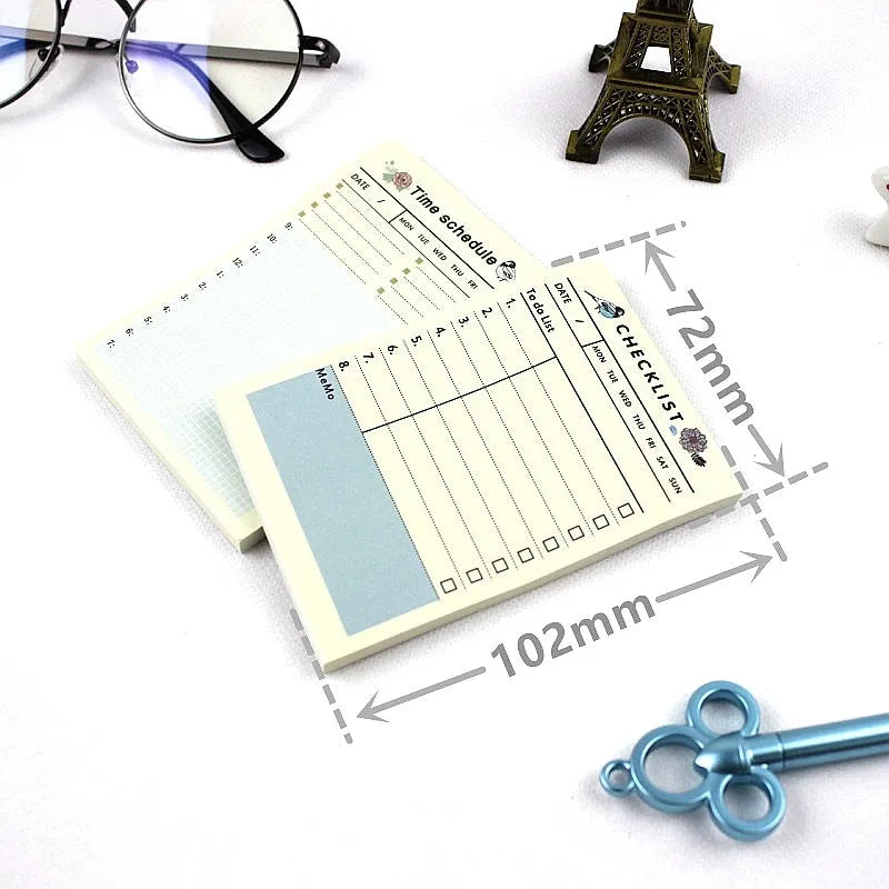Compact work plan diary notebook showing four design options for weekly and monthly planning