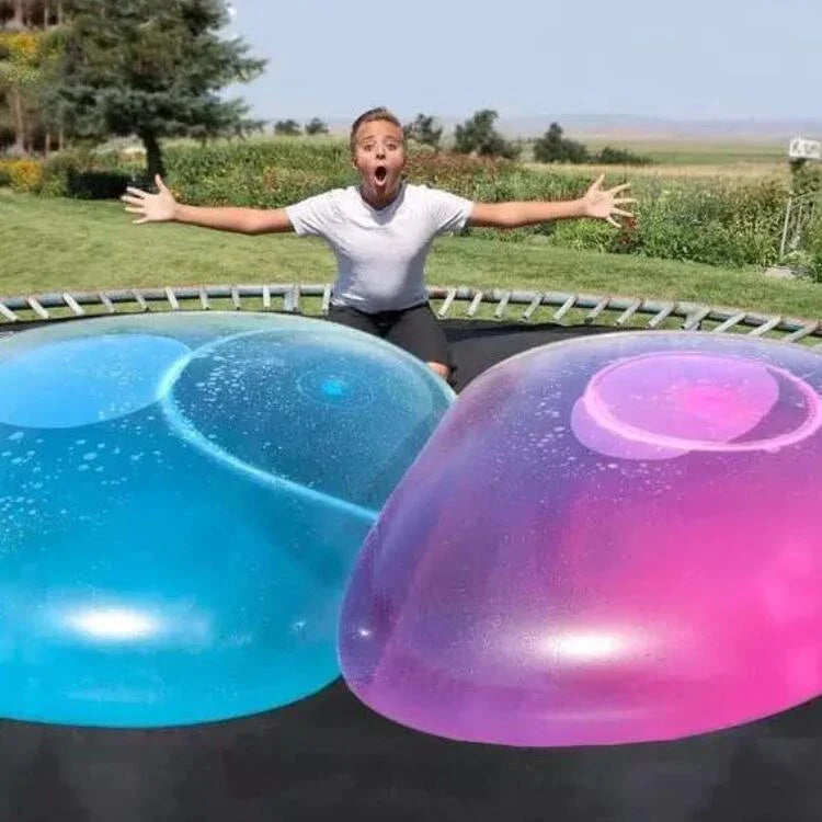 Colorful extra-large inflatable bubble balls in various sizes and vibrant hues, perfect for parties and outdoor fun