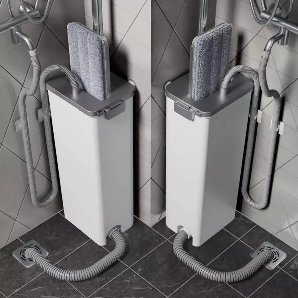 Aluminum alloy rod floor mop and bucket set with 360-degree rotation for effective cleaning