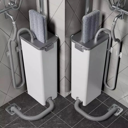 Aluminum alloy rod floor mop and bucket set with 360-degree rotation for effective cleaning