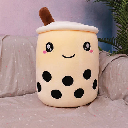Strawberry Milk Tea Plush Boba Cup Toy in various colours and sizes