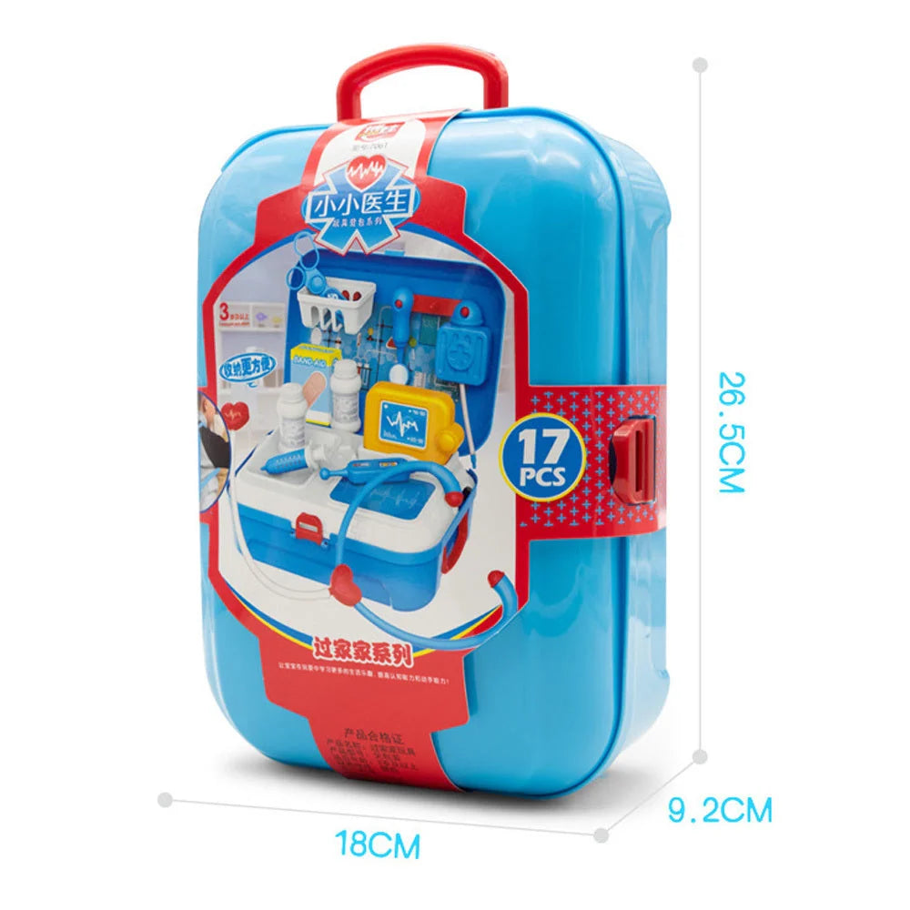 17-piece children's pretend play doctor toy set with portable backpack