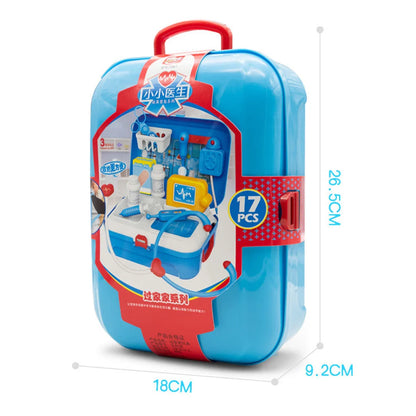 17-piece children's pretend play doctor toy set with portable backpack