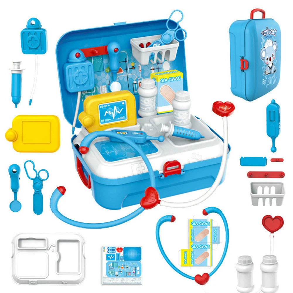17-piece children's pretend play doctor toy set with portable backpack
