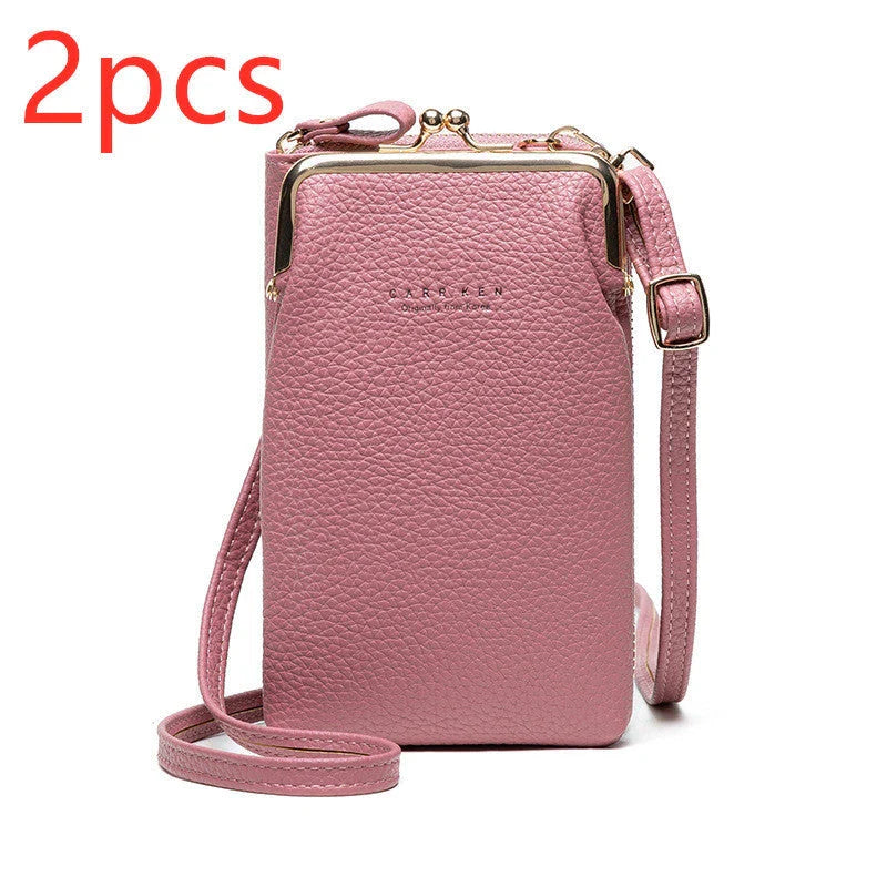 Stylish lychee pattern shoulder bag with a spacious interior and comfortable strap for everyday use