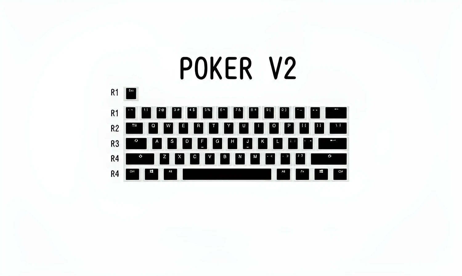 Black and white pudding V2 PBT doubleshot keycaps for mechanical keyboards with backlight compatibility