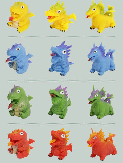 Dinosaur Egg Flip Toy in yellow, blue, green, and red for mood expression and stress relief