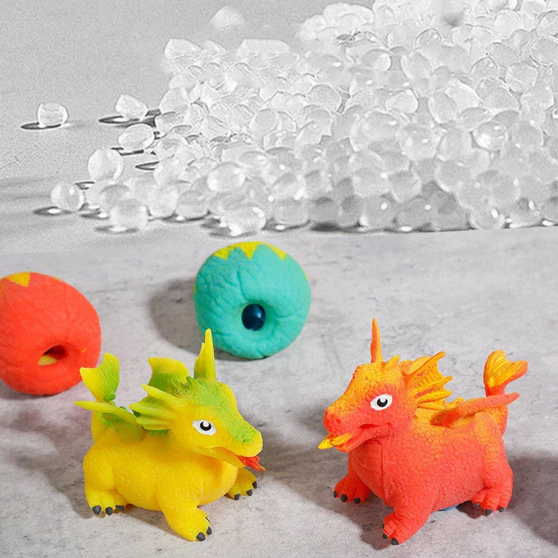 Dinosaur Egg Flip Toy in yellow, blue, green, and red for mood expression and stress relief