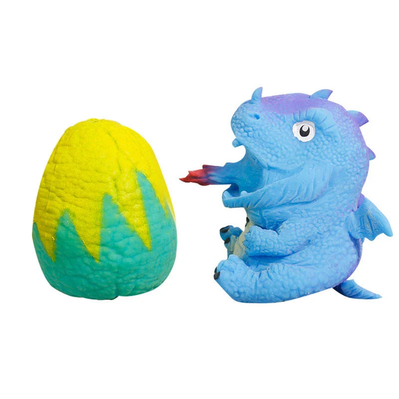 Dinosaur Egg Flip Toy in yellow, blue, green, and red for mood expression and stress relief