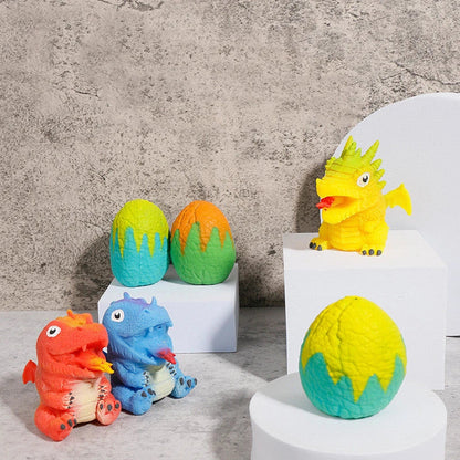 Dinosaur Egg Flip Toy in yellow, blue, green, and red for mood expression and stress relief