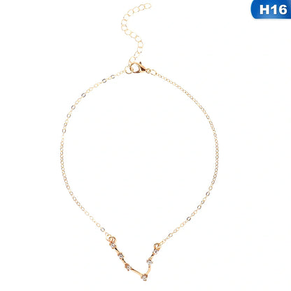 Golden alloy anklet with Aquarius constellation charm, adjustable 20-25cm length, electroplated finish for zodiac accessory