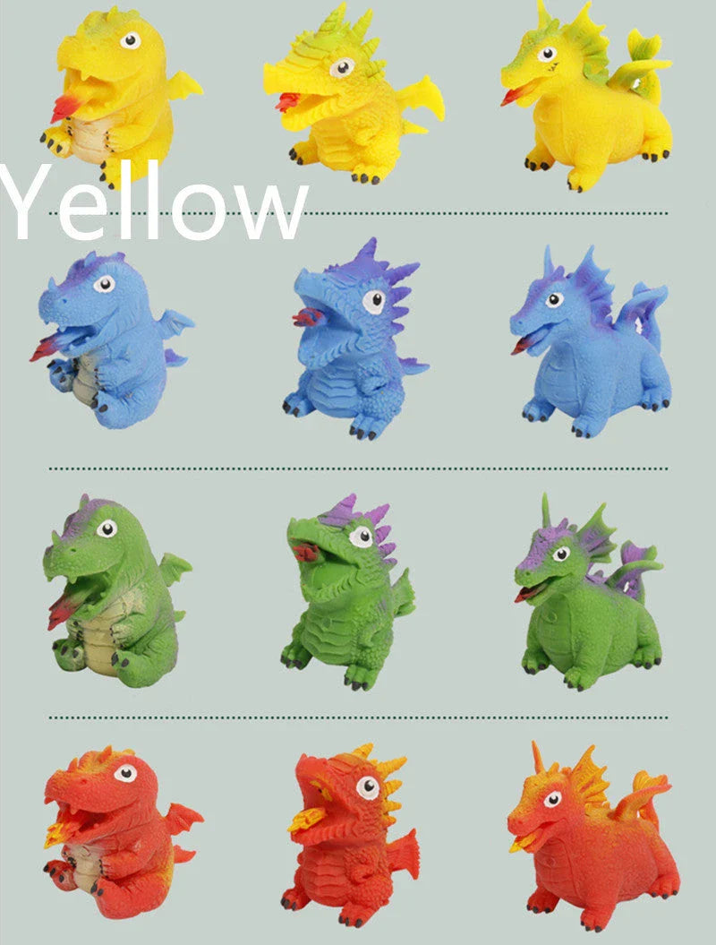 Dinosaur Egg Flip Toy in yellow, blue, green, and red for mood expression and stress relief