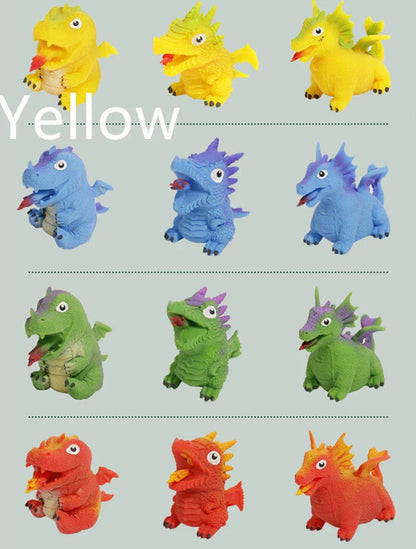 Dinosaur Egg Flip Toy in yellow, blue, green, and red for mood expression and stress relief