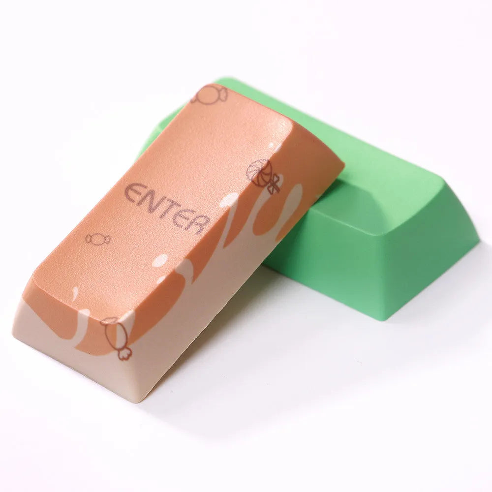Mint toffee coloured DSA ball cap PBT sublimation keycap set for mechanical keyboards