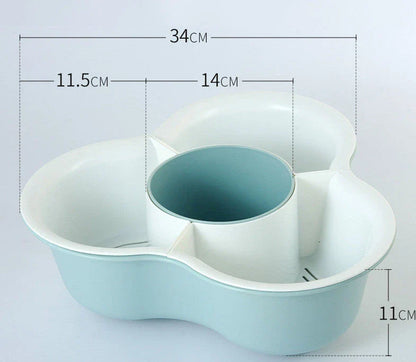 Double layer vegetable basket with detachable compartments in Nordic style colours