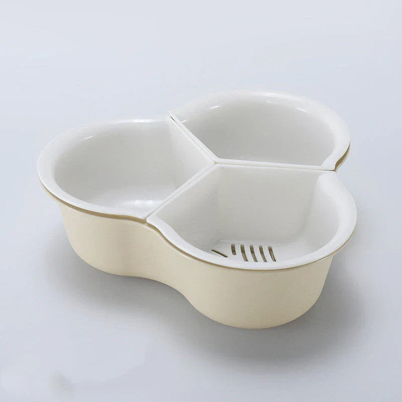 Double layer vegetable basket with detachable compartments in Nordic style colours