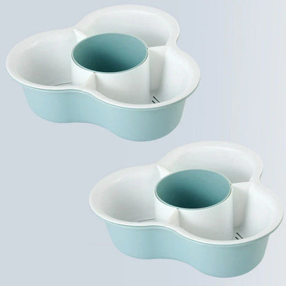 Double layer vegetable basket with detachable compartments in Nordic style colours